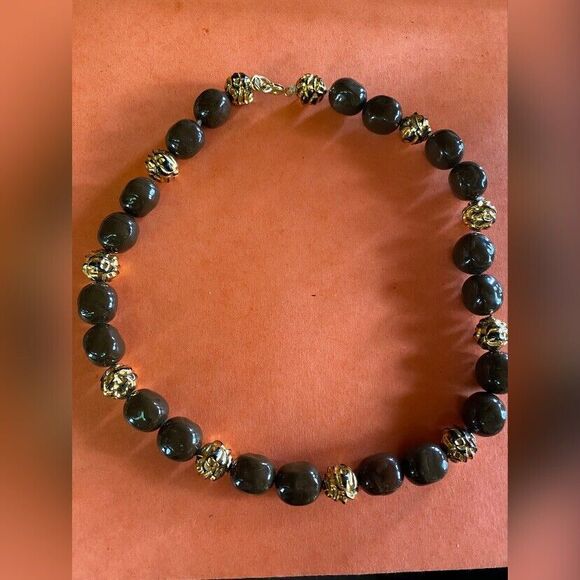 Unbranded Jewelry - Women’s Necklace Brown Gold Beads 18”